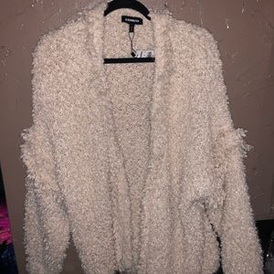 Fuzzy express cardigan NWT